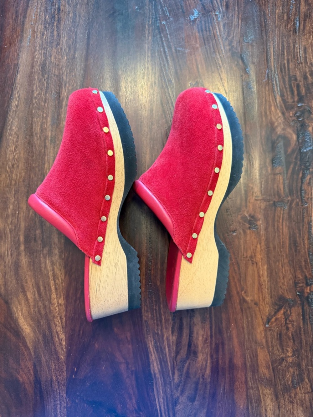 M. Gemi Red Suede Greta Clogs - Picture 6 of 6